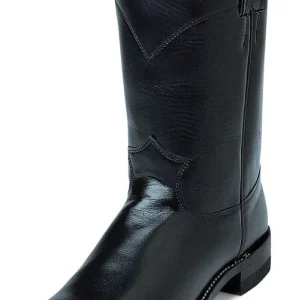 Justin Ladies Roper 10in Black Kipskin Boots