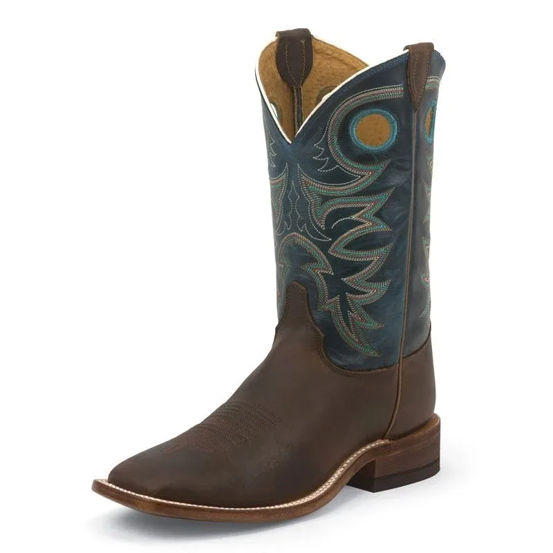 Justin Mens Bent Rail Sq Topaz 11in Boots
