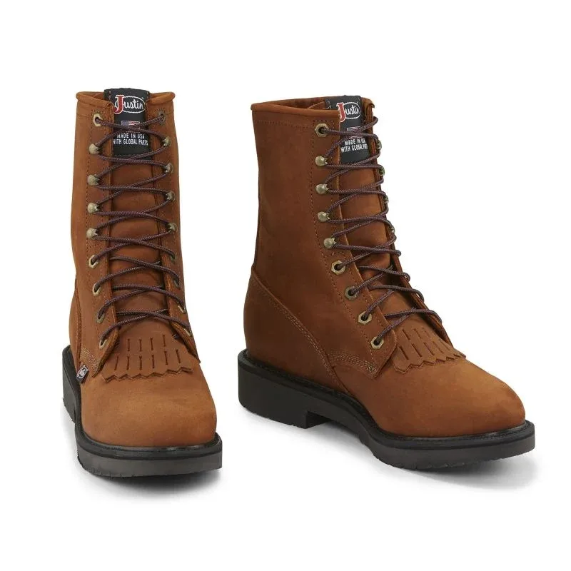 Justin Mens Double Comfort Lacer Work Boots - Image 2