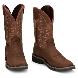 Justin Mens Driller WP Sq Toe Boots