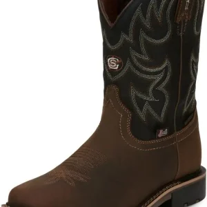 Justin Mens George Strait Fireman Sq Boots