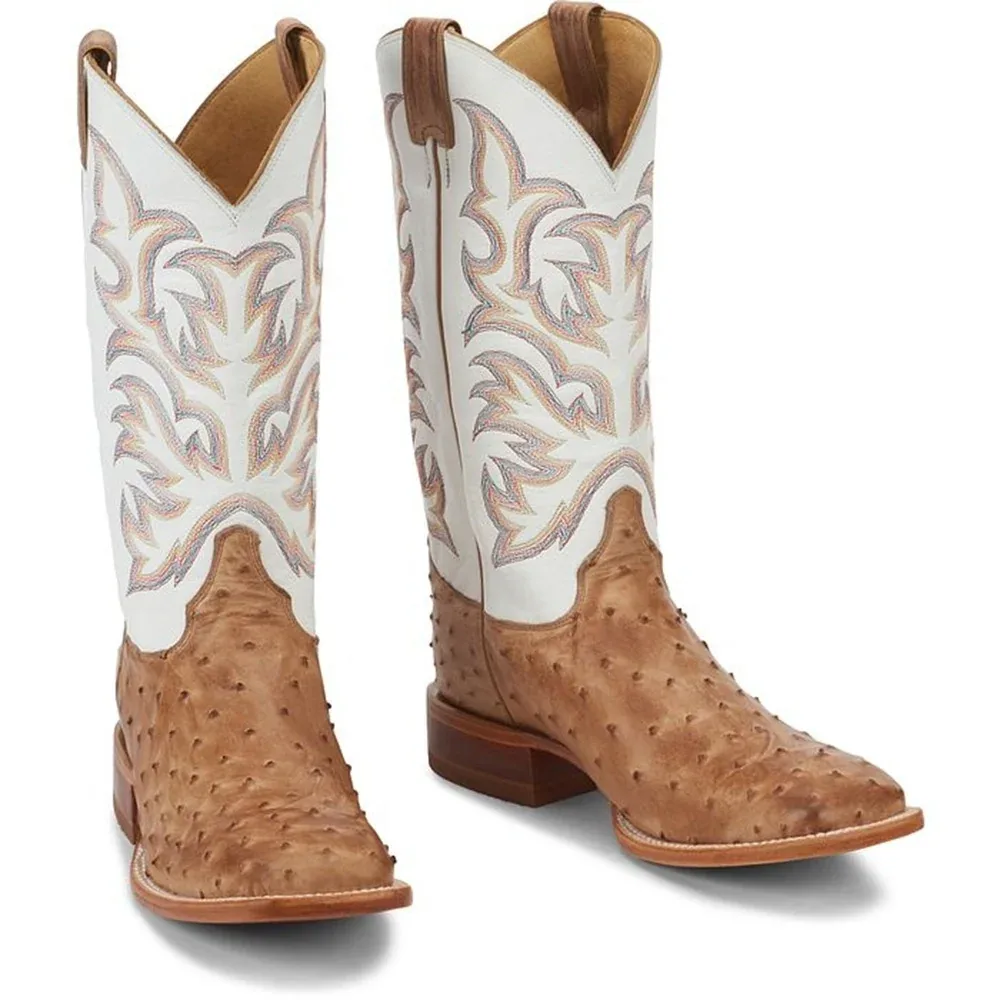 Justin Mens Pascoe 13" Full Quill Ostrich Boots - Image 2