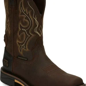 Justin Mens Stampede Joist WP Sq Toe Boots