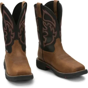 Justin Mens Stampede Rush Sq Toe Boots