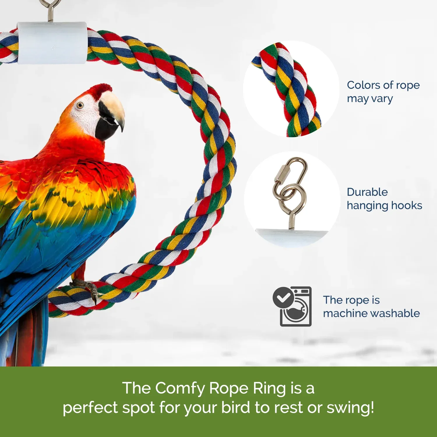JW BIRD SWING N PERCH 1 RING LG - Image 2