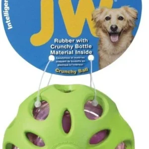 JW Pet Crackle Heads Rubber Ball Dog Toy Medium