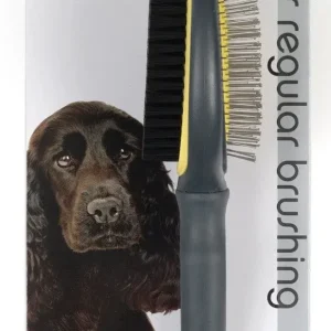 JW Pet Double-Sided Brush Grey, Yellow