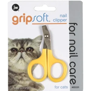 JW Pet GripSoft Cat Nail Clipper, Yellow, Gray