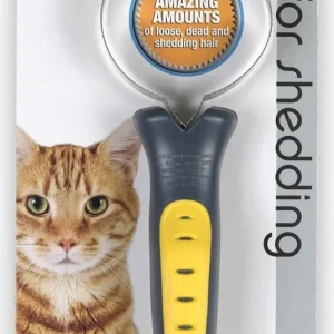 JW Pet GripSoft Cat Shedding Blade Gray, Yellow