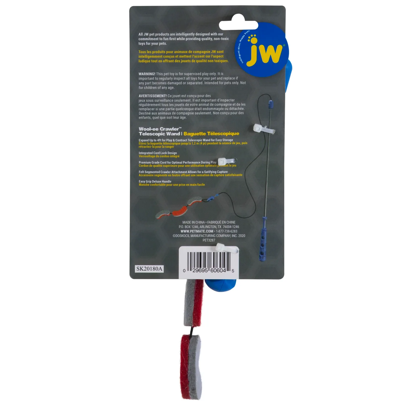 JW Wool-ee Crawler Telescopic Cat Wand - Image 2