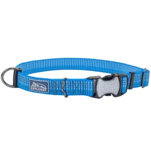 K9 Explorer® Brights Reflective Adjustable Dog Collar, Blue Medium