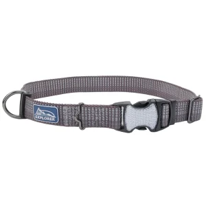 K9 Explorer® Brights Reflective Adjustable Dog Collar, Grey Large