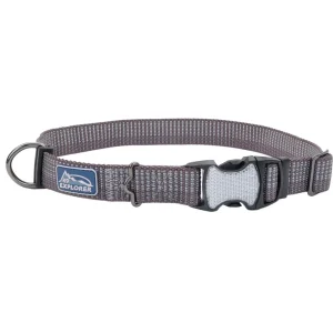 K9 Explorer® Brights Reflective Adjustable Dog Collar, Grey Medium