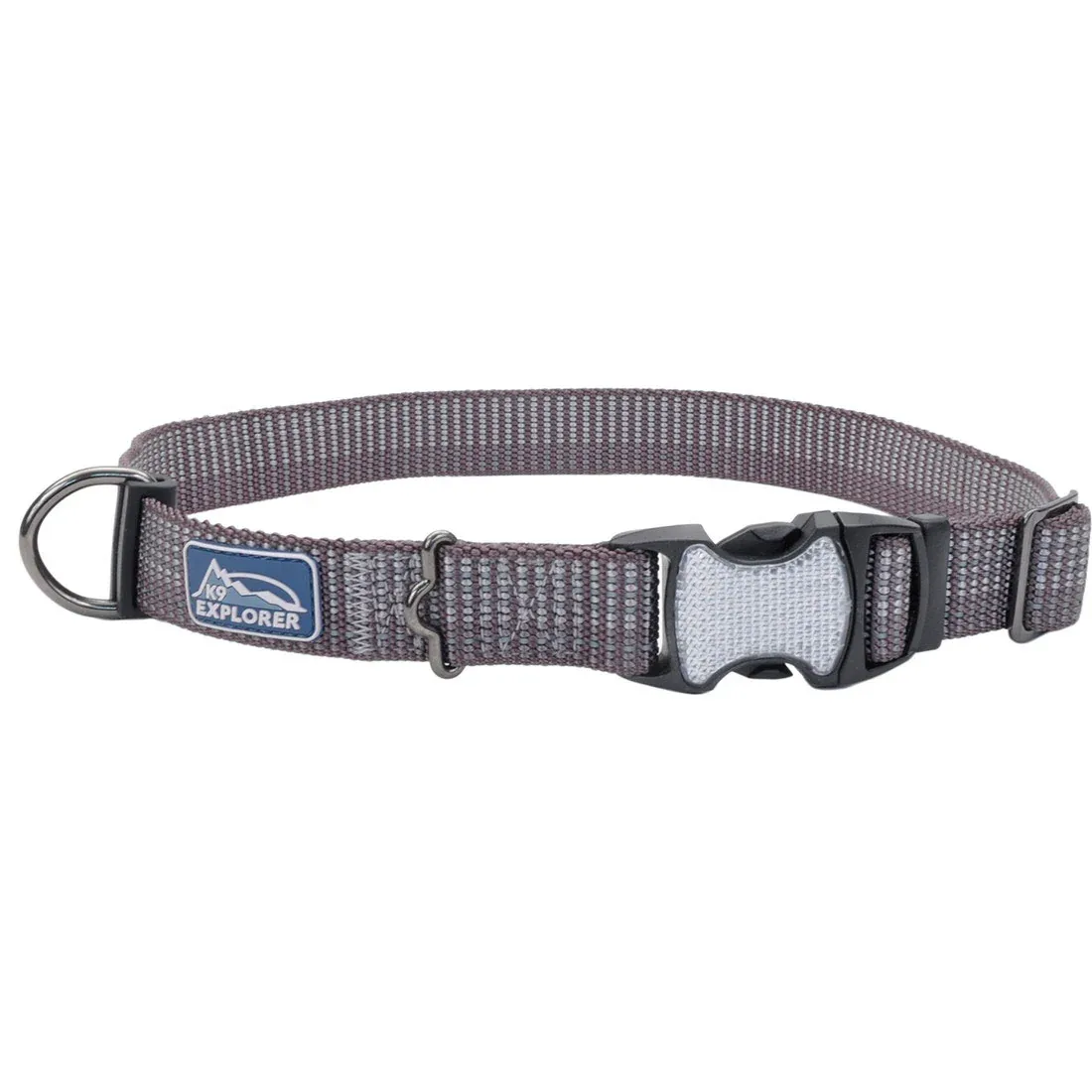 K9 Explorer® Brights Reflective Adjustable Dog Collar, Grey Medium
