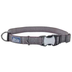 K9 Explorer® Brights Reflective Adjustable Dog Collar, Grey X-Small