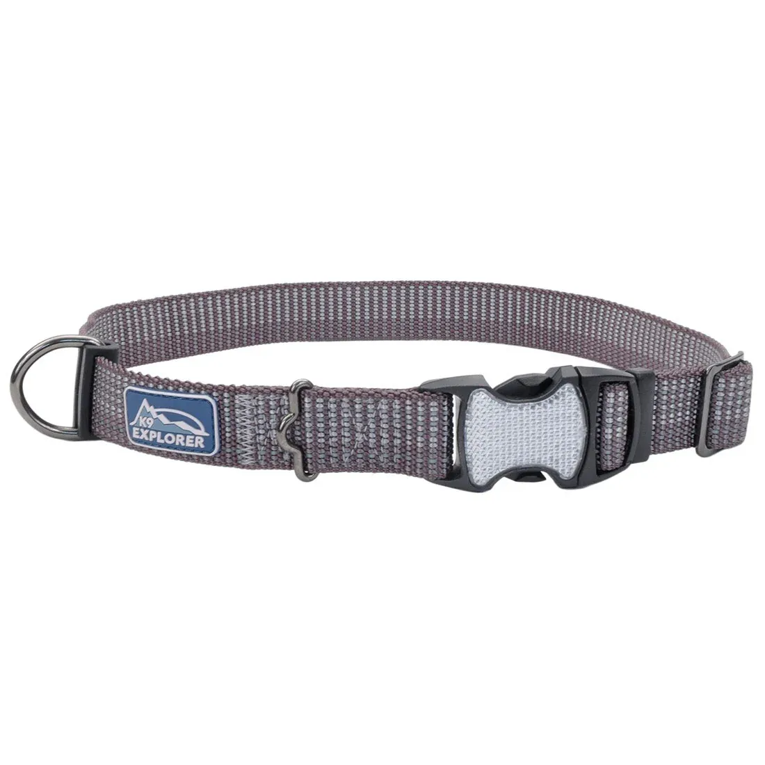 K9 Explorer® Brights Reflective Adjustable Dog Collar, Grey X-Small