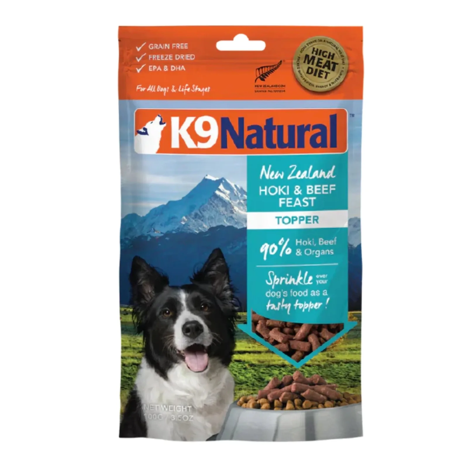 K9 Natural Dog Freeze-Dried Topper Hoki & Beef Topper 3.5 oz