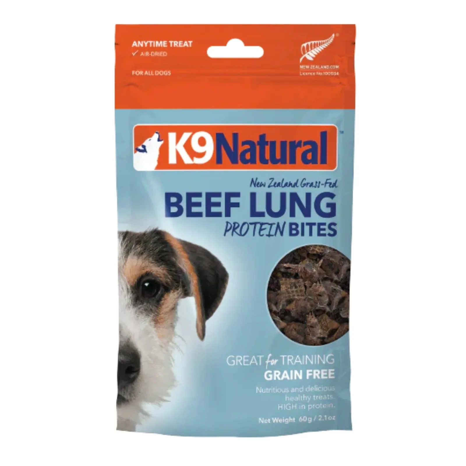 K9 Naturals Dog Air Dried Beef Lung Bites 2.1 oz