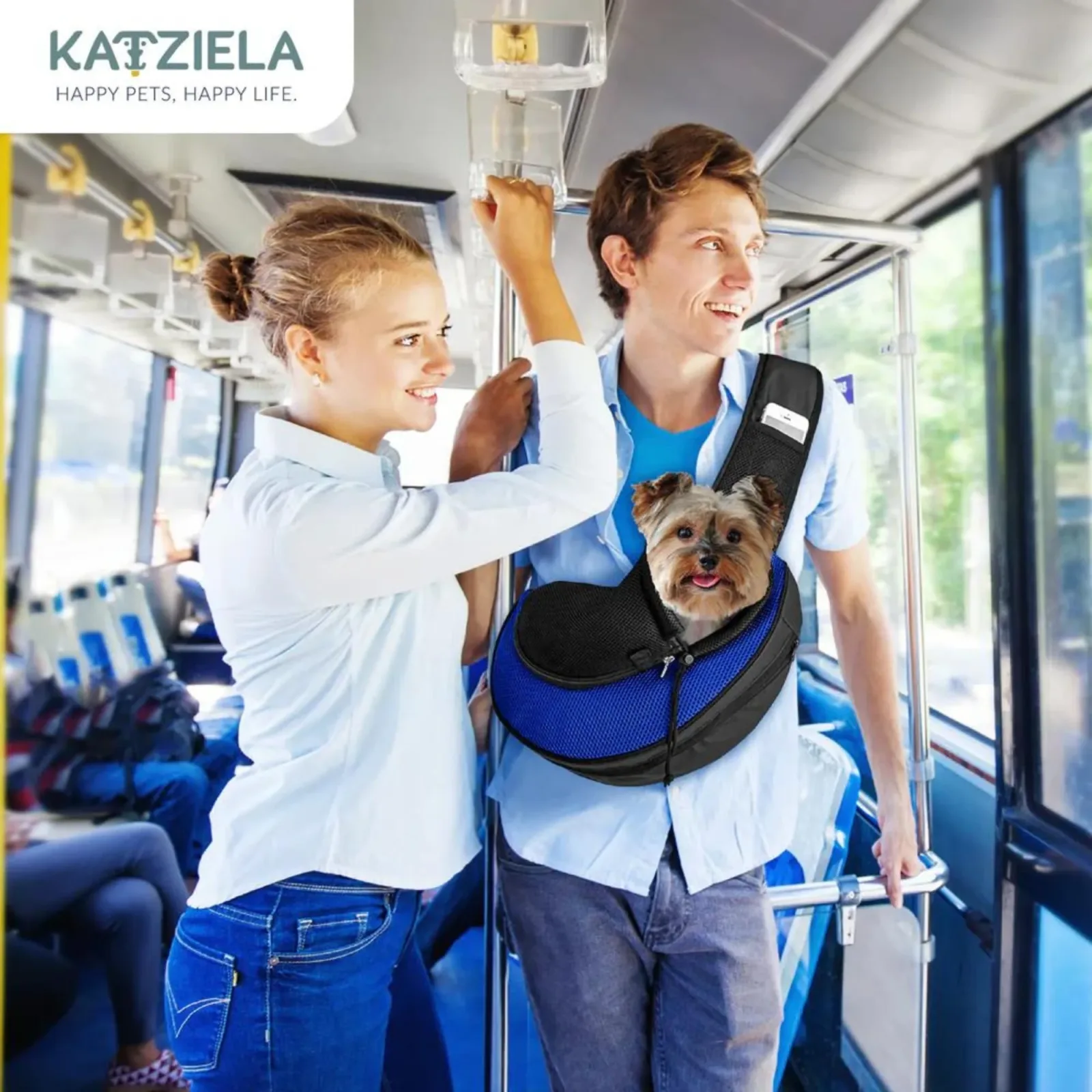 Katziela Expandable Sling Bag Blue - Image 2
