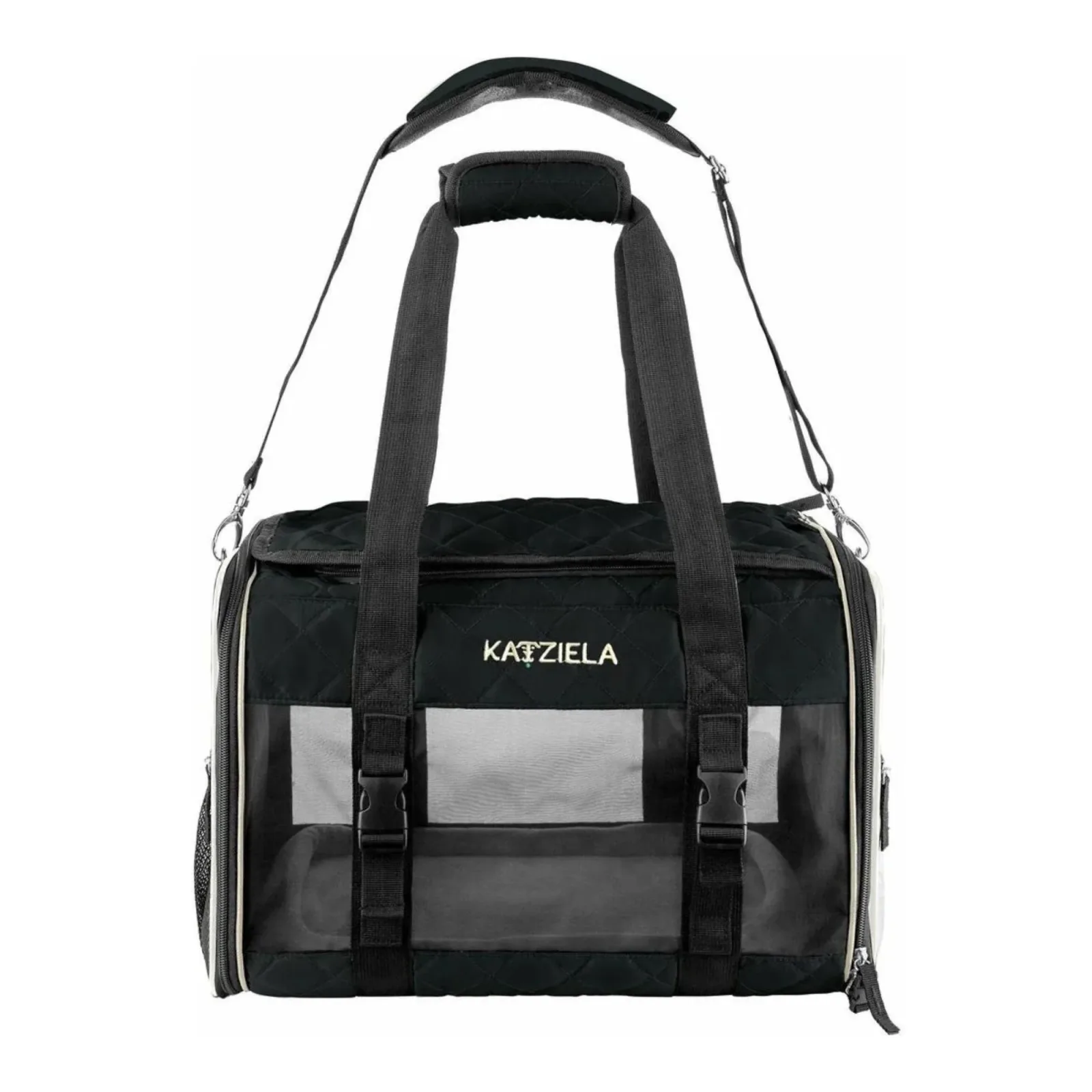 Katziela Quilted Companion Carrier, Black Small