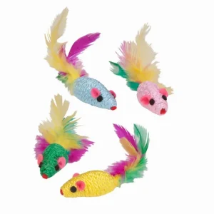 KB Feather Mouse Rattlers 4-Count