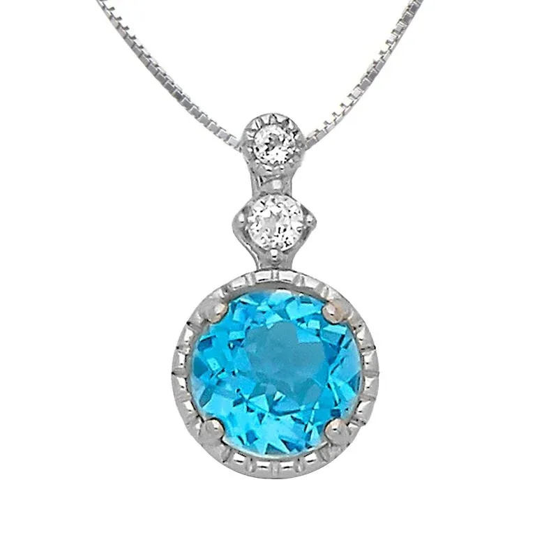 Kelly Herd Blue Topaz Three Stone Pendant