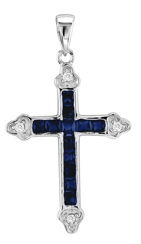 Kelly Herd Channel Set Cross Necklace - Image 2