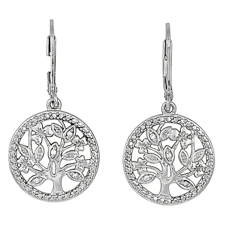 Kelly Herd Circle Tree Dangle Earrings