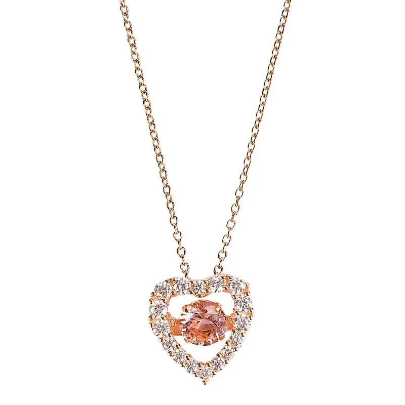 Kelly Herd Clear and Pink Heart Pendant