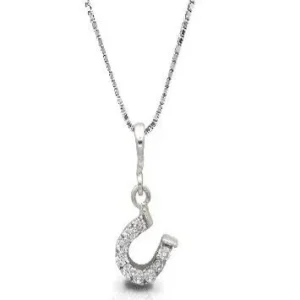 Kelly Herd Clear Dangle Horseshoe Necklace