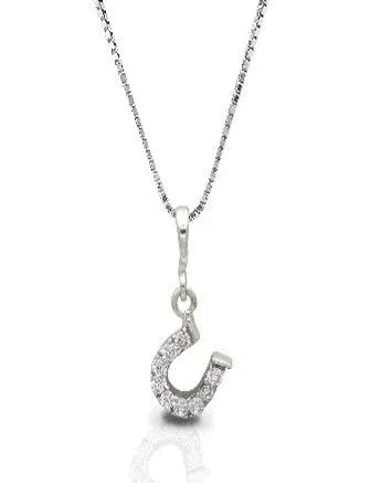 Kelly Herd Clear Dangle Horseshoe Necklace