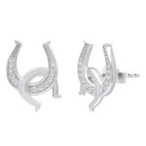 Kelly Herd Clear Double Horseshoe Earrings