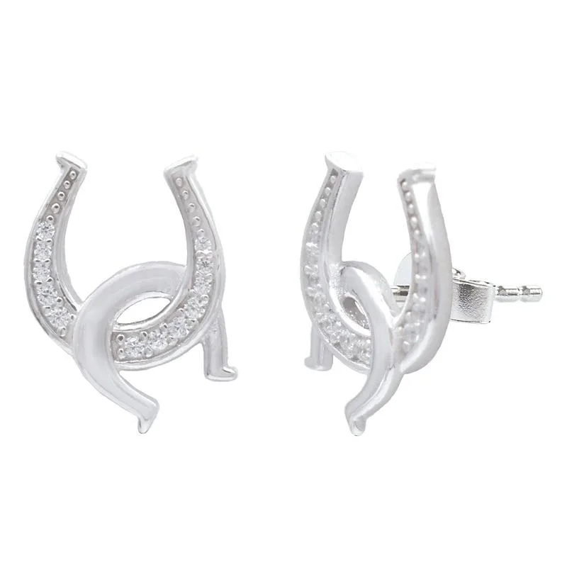 Kelly Herd Clear Double Horseshoe Earrings