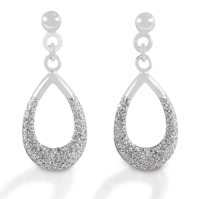 Kelly Herd Clear Teardrop Dangle Earrings