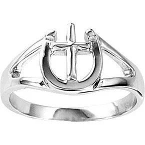 Kelly Herd Cross & Horseshoe Ring - Sterling Silve - Image 2
