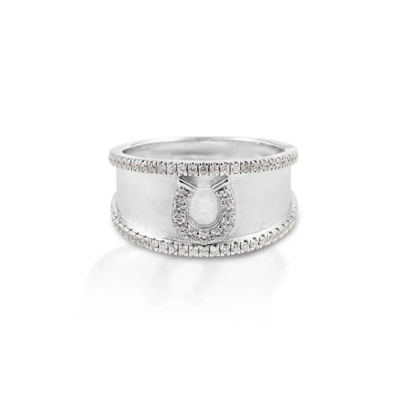 Kelly Herd Crystal Bordered Horseshoe Ring