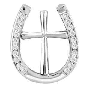 Kelly Herd Elegant Cross in Horseshoe Necklace