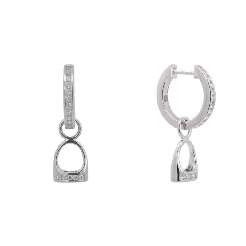 Kelly Herd Hanging English Stirrup Earrings Silver