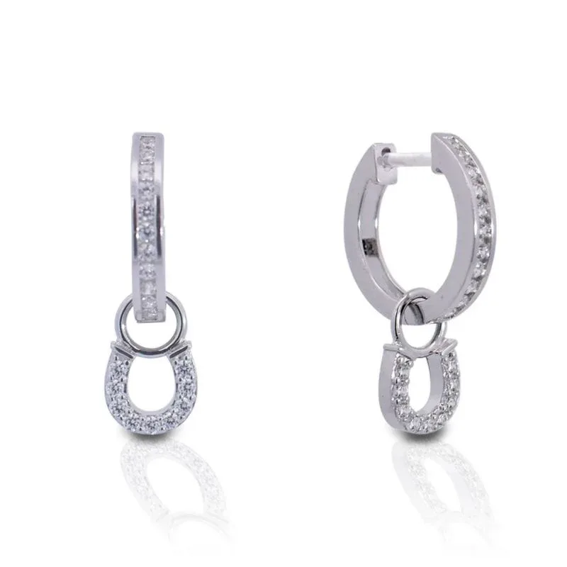 Kelly Herd Hanging Horseshoe Earrings Silver
