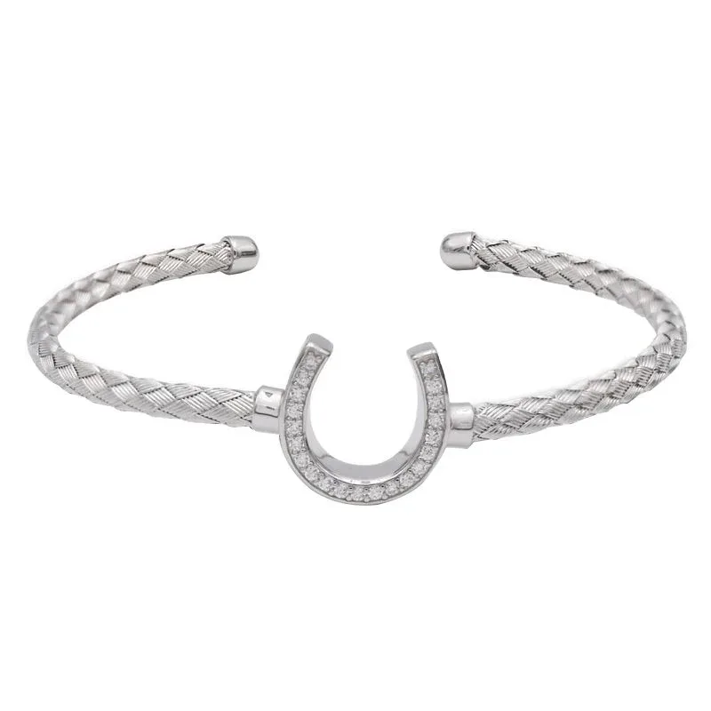 Kelly Herd Italian Weave Horseshoe Bracelet Large