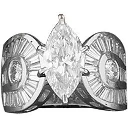 Kelly Herd Marquise Stone Horseshoe Ring