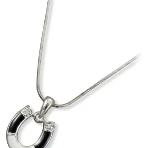 Kelly Herd Onyx Silver Horseshoe Necklace