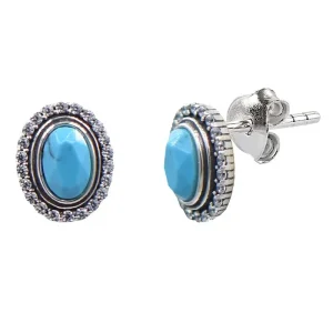 Kelly Herd Oval Turquoise Earrings
