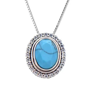 Kelly Herd Oval Turquoise Pendant Necklace