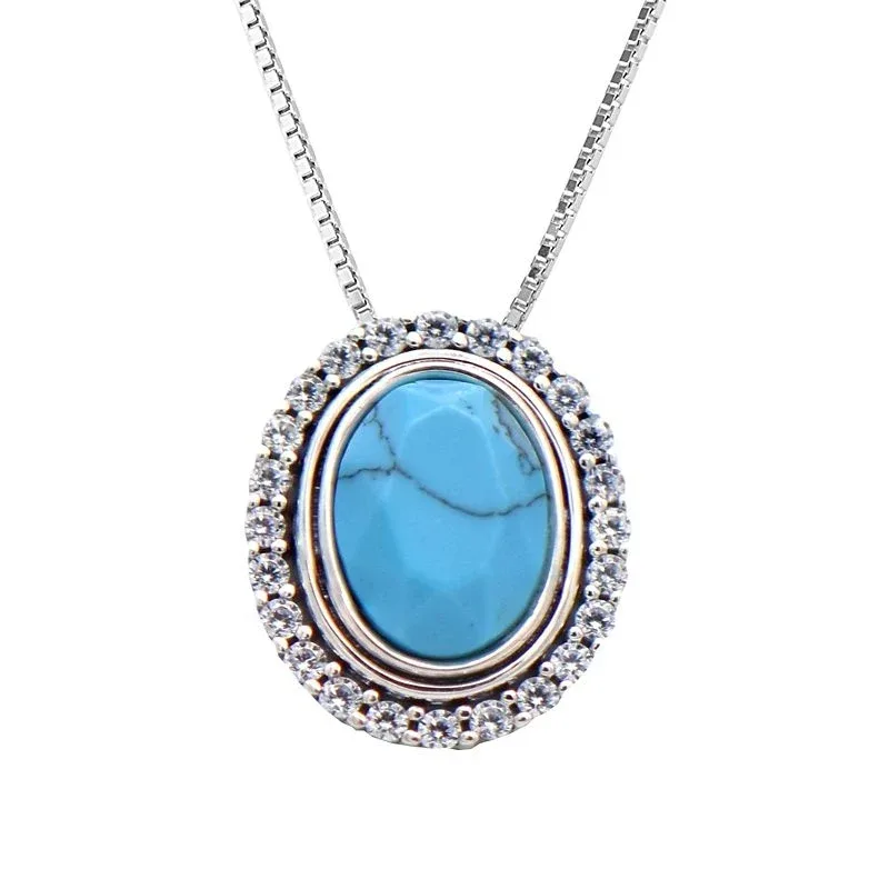 Kelly Herd Oval Turquoise Pendant Necklace