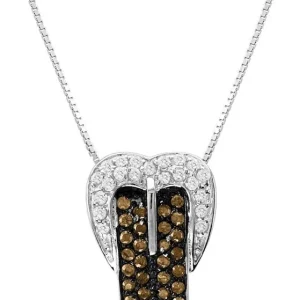 Kelly Herd Pave Buckle Necklace Chocolate