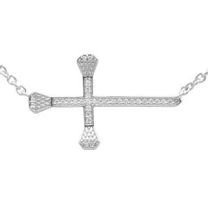 Kelly Herd Pave Horseshoe Nail Cross Necklace