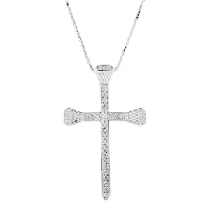 Kelly Herd Pave Horseshoe Nail Cross Necklace