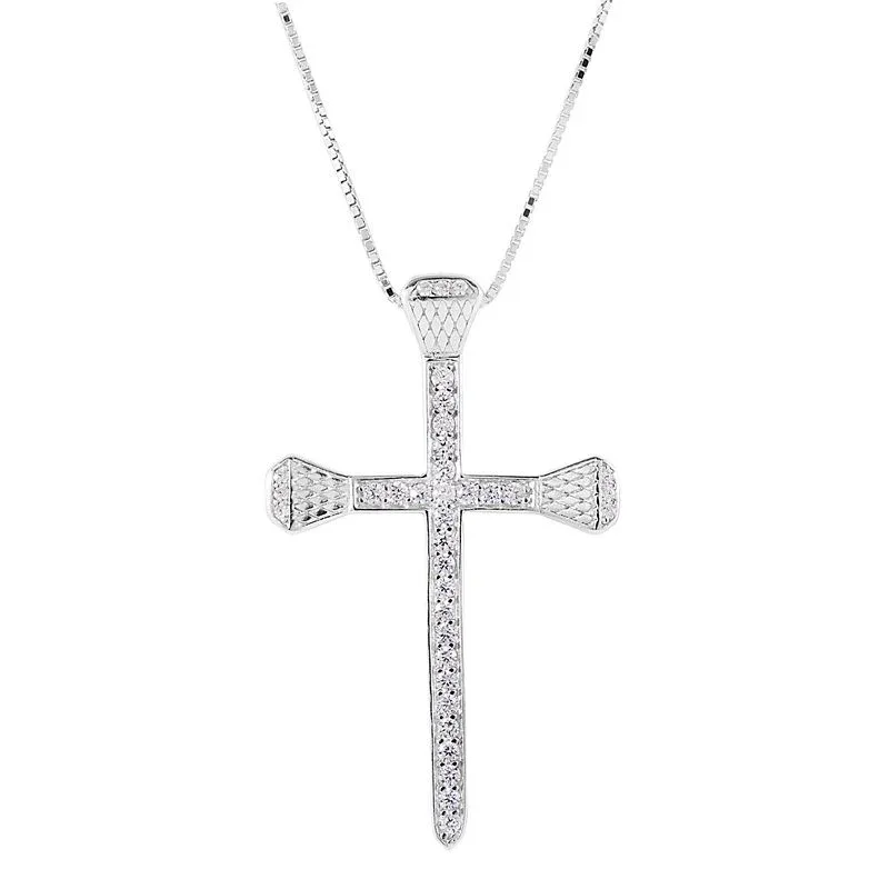 Kelly Herd Pave Horseshoe Nail Cross Necklace