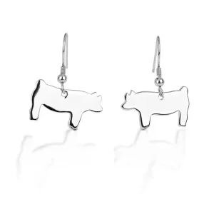 Kelly Herd Pig Hook Silhouette Earrings Silver